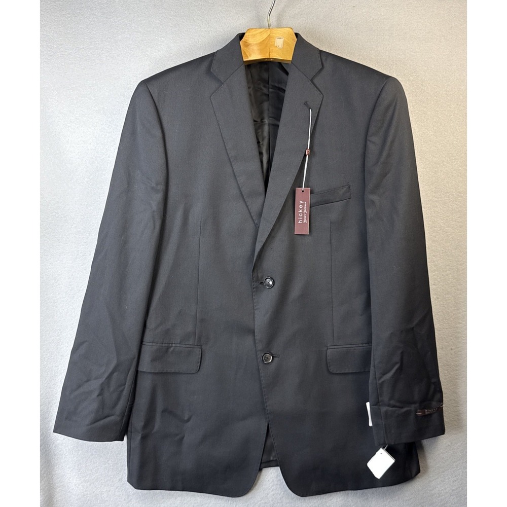 Hickey Freeman Tailored Blazer Boys 22 Black Wool 2 Button Suit Jacket Youth NWT